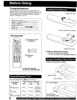 Preview for 6 page of Panasonic Omnivision VHS PV-C2780 Operating Instructions Manual