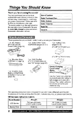 Preview for 2 page of Panasonic Palmcoder PalmSight PV- L571 Operating Instructions Manual