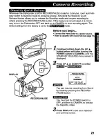 Preview for 21 page of Panasonic Palmcoder PV-D407 Operating Instructions Manual