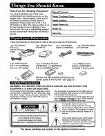 Preview for 2 page of Panasonic Palmcorder IQ PV-A296 User Manual