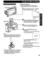 Preview for 19 page of Panasonic Palmcorder IQ PV-A296 User Manual