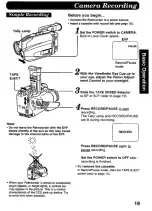 Preview for 19 page of Panasonic Palmcorder IQ PV-A396 Operating Instructions Manual