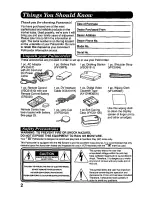 Preview for 2 page of Panasonic Palmcorder Palmsight PV-DV710 Operating Manual