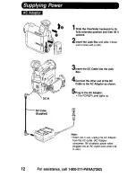 Preview for 12 page of Panasonic Palmcorder PalmSight PV-DV910 Operating Manual