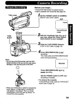 Preview for 19 page of Panasonic Palmcorder PV-A396 User Manual