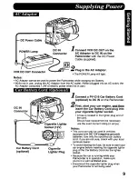 Preview for 9 page of Panasonic Palmcorder PV-D427 User Manual