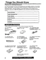 Preview for 2 page of Panasonic Palmcorder PV-L50 User Manual