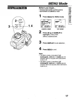 Preview for 17 page of Panasonic Palmcorder PV-L50 User Manual