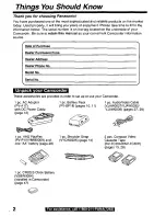 Preview for 2 page of Panasonic Palmcorder PV-L590 User Manual