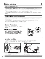 Preview for 6 page of Panasonic PT-50LC14 - 50" Rear Projection TV Operating Instructions Manual