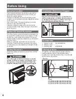 Preview for 6 page of Panasonic PT-50LCZ70 - 50" Rear Projection TV Operating	 Instruction