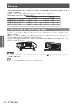 Preview for 22 page of Panasonic PT-AH1000E Operating Instructions Manual