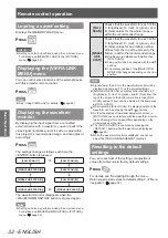 Preview for 32 page of Panasonic PT-AH1000E Operating Instructions Manual