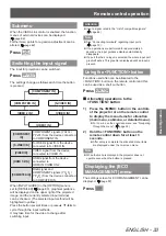 Preview for 33 page of Panasonic PT-AH1000E Operating Instructions Manual