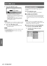 Preview for 42 page of Panasonic PT-AH1000E Operating Instructions Manual