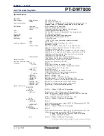 Preview for 2 page of Panasonic PT-DW7000 Specifications