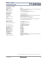 Preview for 3 page of Panasonic PT-DW7000 Specifications