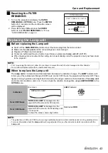 Preview for 43 page of Panasonic PT-FW100NTE Operating Instructions Manual