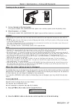 Preview for 47 page of Panasonic PT-JX200HBU Operating Instrucctions