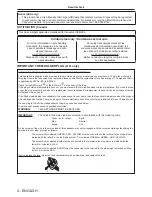 Preview for 4 page of Panasonic PT-LB332 Operating Instructions Manual