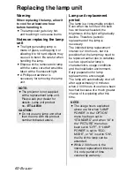 Preview for 60 page of Panasonic PT-LB55NTE Operating Instructions Manual