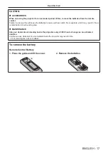 Preview for 17 page of Panasonic PT-REQ12 Series Operating Instructions Manual