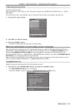 Preview for 73 page of Panasonic PT-REQ12 Series Operating Instructions Manual