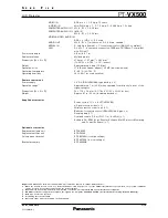 Preview for 3 page of Panasonic PT-VW440 Specifications