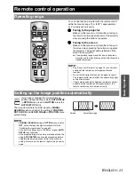 Preview for 23 page of Panasonic PTLW80NTU - LCD PROJECTOR - MULTI LANGUAGE Operating Instructions Manual