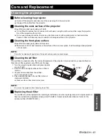 Preview for 43 page of Panasonic PTLW80NTU - LCD PROJECTOR - MULTI LANGUAGE Operating Instructions Manual