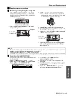 Preview for 45 page of Panasonic PTLW80NTU - LCD PROJECTOR - MULTI LANGUAGE Operating Instructions Manual