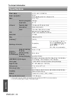 Preview for 50 page of Panasonic PTLW80NTU - LCD PROJECTOR - MULTI LANGUAGE Operating Instructions Manual