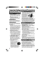 Preview for 2 page of Panasonic PV-VS4821-K Operating Instructions Manual