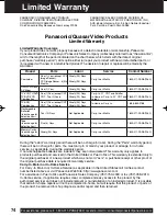 Preview for 74 page of Panasonic PVDF2003 - TV/VCR/DVD COMBO Operating Instructions Manual