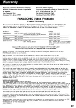 Preview for 29 page of Panasonic Quasar Omnivision VHQ040M Operating Instructions Manual