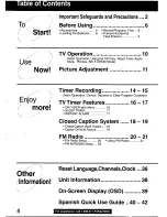 Preview for 4 page of Panasonic QUASAR PV-C1320 Operating Manual