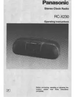 Panasonic RC-X230 Operating Instructions Manual preview