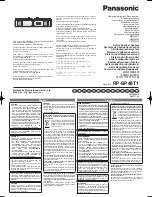 Panasonic RP-SP48T1 Operating Instructions Manual preview