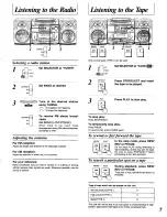 Preview for 7 page of Panasonic RXDS515 - RADIO CASSETTE W/CD Operating Instructions Manual