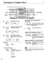 Preview for 8 page of Panasonic RXDS515 - RADIO CASSETTE W/CD Operating Instructions Manual