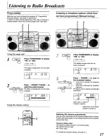 Preview for 17 page of Panasonic RXDS750 - RADIO CASSETTE W/CD Operating Instructions Manual