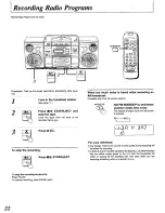 Preview for 22 page of Panasonic RXDS750 - RADIO CASSETTE W/CD Operating Instructions Manual