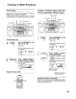 Preview for 15 page of Panasonic RXDT770 - RADIO CASSETTE W/CD Operating Instructions Manual