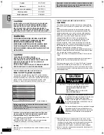 Preview for 2 page of Panasonic SA-HT820 Operating Instructions Manual