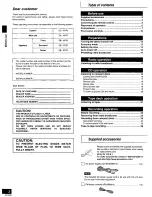 Preview for 2 page of Panasonic SC-AK78 Operating Instructions Manual