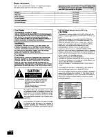 Preview for 2 page of Panasonic SCHT920 - RECEIVER W/5-DISK DV Operating Instructions Manual