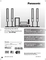 Preview for 1 page of Panasonic SCHT930 - DVD THEATER RECEIVER Operating Instructions Manual