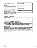 Preview for 2 page of Panasonic SDR S7 - Flash Memory Camcorder Owner'S Manual