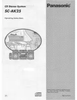 Panasonic Service Manual SC-AK25 Operating Instructions Manual preview