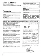 Preview for 2 page of Panasonic SHMX1200 - MIXER Operating Manual